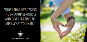 man and womans hands slightly touching and a quote about an aries man missing an ex