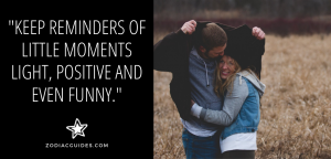 man covering woman's head with his jacket and a quote about getting a cancer man back with good memories
