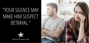 MAN IGNORING WOMAN ON A COUCH WITH A QUOTE ABOUT JEALOUS CANCER MEN