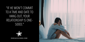 lonely woman sitting alone on a bed and a quote about pisces man avoiding you