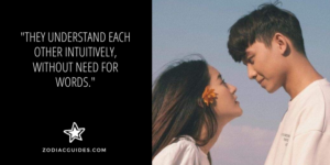 couple looking into each others eyes with a quote about virgo woman and taurus man understanding each other